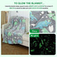Famyo breathable glow blanket – grey dino print for ages 0–15