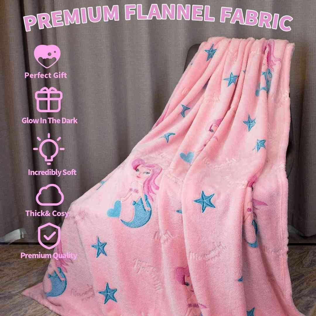 Mermaid glow in dark AC blanket – soft, breathable, and magical