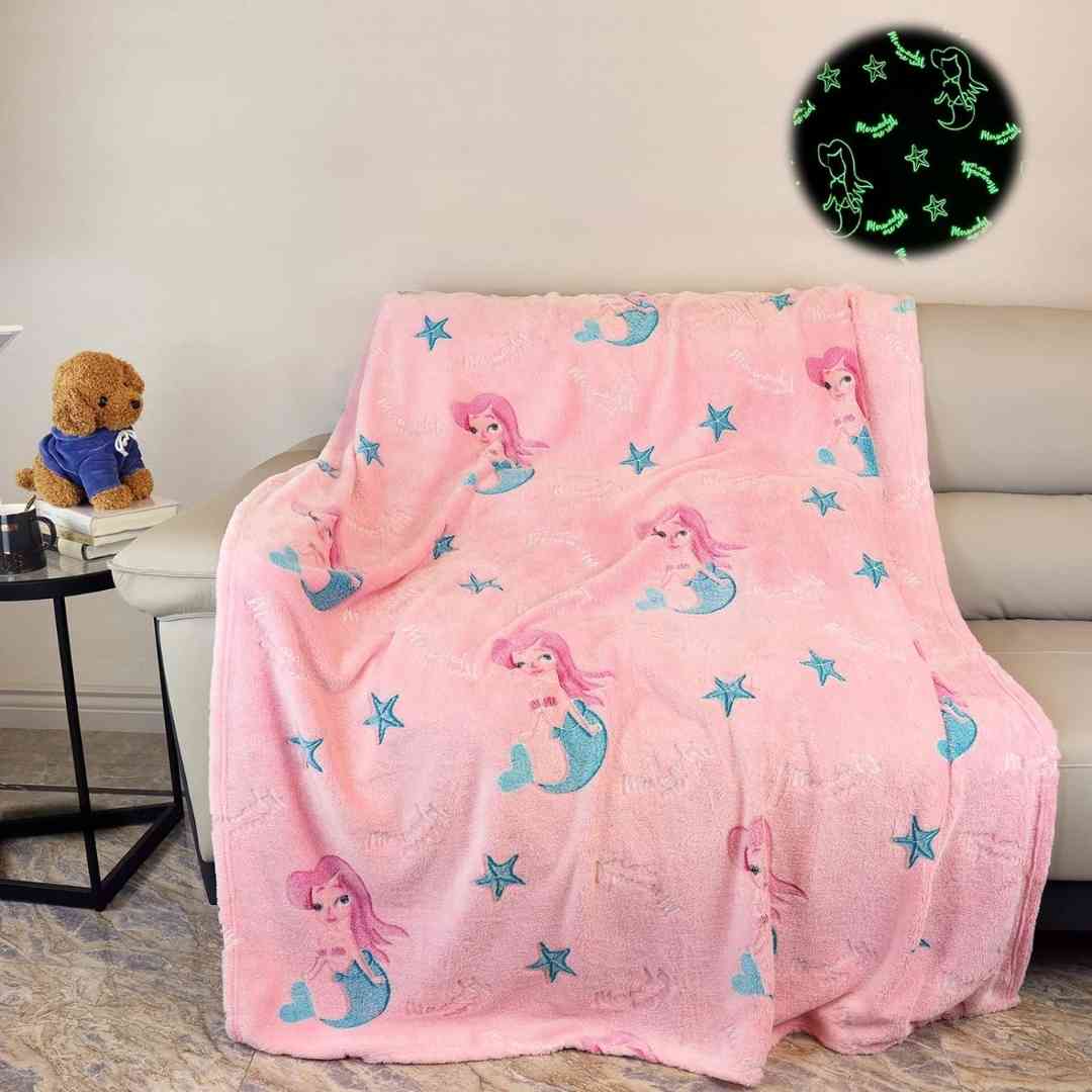 Mermaid theme AC blanket – lightweight, soft, and glowing by Famyo