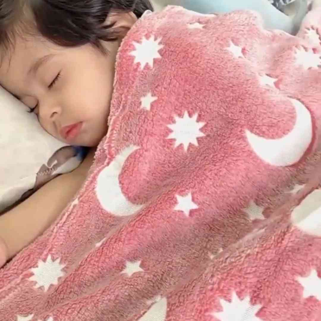 Pink Stars Glow in The Dark Blanket for Kids, Ages 0-15 years | Ultra-soft & Lightweight Blanket for Kids Famyo Shop WH