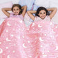 Pink Stars Glow in The Dark Blanket for Kids, Ages 0-15 years | Ultra-soft & Lightweight Blanket for Kids Famyo Shop WH