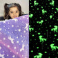 Purple unicorn glow in the dark blanket by Famyo – queen size for kids