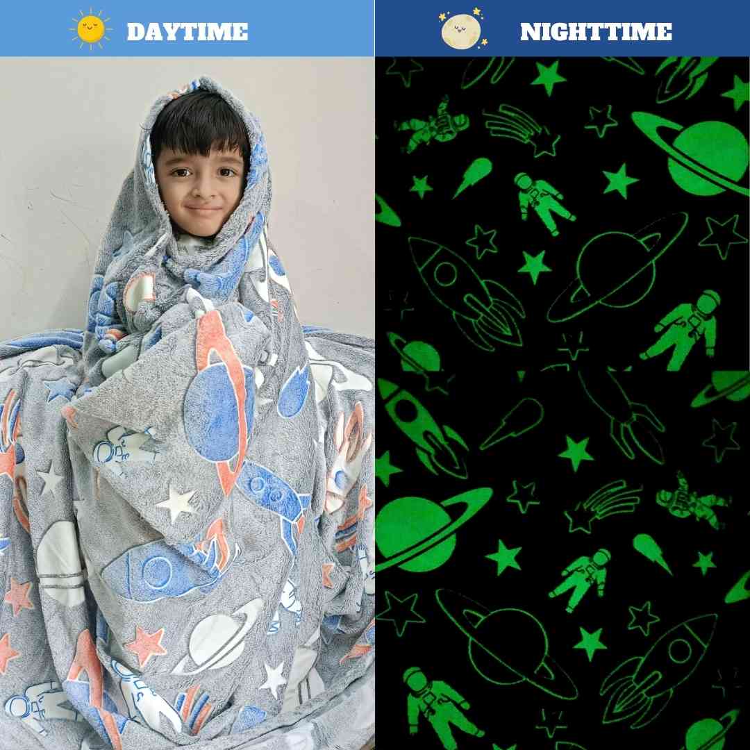 Rocket glow blanket by Famyo – soft and breathable microfiber for night use