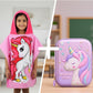 Famyo Gift Set –  Pink Unicorn Kids towel + Pink Unicorn Pencil Box