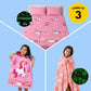 June & Fairy Unicorn Glow in the Dark Quilt/Blanket/AC Comforter, June Unicorn Glow Bedsheet & Hooded Poncho Towel Set for Kids