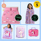 Mira the Mermaid & June Unicorn Complete Set for Kids | Glow Blanket, Bedsheet, Bento Box, Poncho Towel & Pencil Pouch | 5-Piece Gift Set