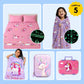Mira the Mermaid & June Unicorn Complete Set for Kids | Glow Blanket, Bedsheet, Bento Box, Poncho Towel & Pencil Pouch | 5-Piece Gift Set