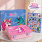 Famyo June Unicorn Bento Lunch Box for Kids | Leakproof Kids Tiffin Box | 3 Stainless Steel Compartments | BPA-Free School Lunch Box