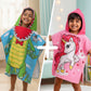 Pink Unicorn & Crocodile Hooded Towel, Set of 2 | 100% Microfiber Poncho Towel for Kids (1-7 Years)
