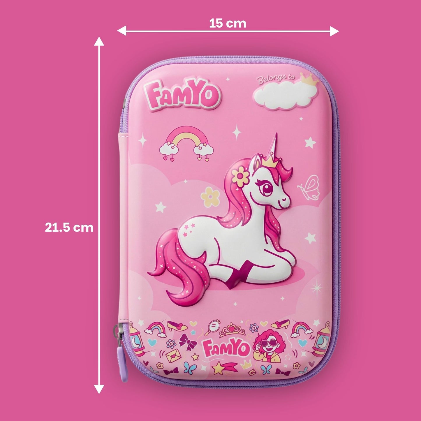 June the Unicorn Complete Set for Kids | Glow Blanket, Bedsheet, Bento Box, Poncho Towel & Hard Shell Pencil Pouch | 5-Piece Gift Set
