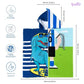 Cool Blue Dino & Football Poncho Towel, Set of 2 | 100% Microfiber Hooded Towel for Kids (1-7 Years) Famyo Shop WH
