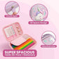 Famyo unicorn pencil case for kids with compartments and zipper