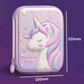 Hard shell pencil box for girls featuring magical unicorn print