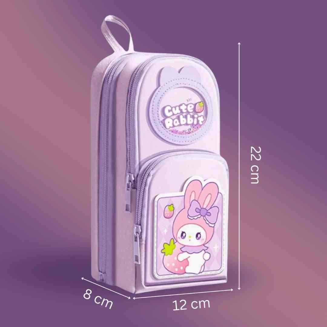 Cute bunny zipper pencil case for school girlsCute bunny zipper pencil case for school girls