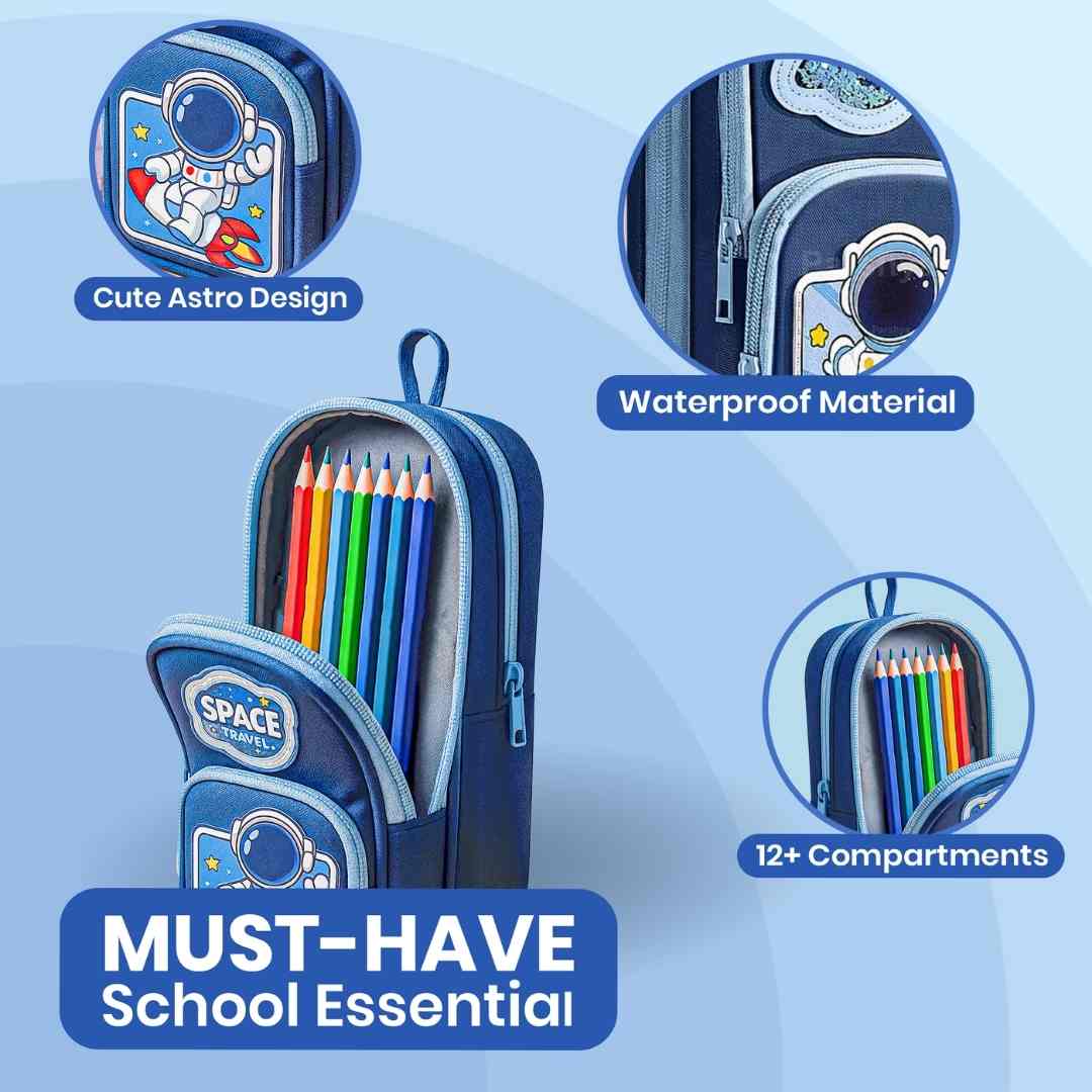 Kids space design pouch for pens, pencils and stationery