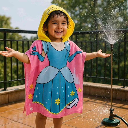 Magical Princess Towel for Kids – Soft Hooded Poncho for Bath, Beach & Pool (Ages 1–7) Famyo Shop WH