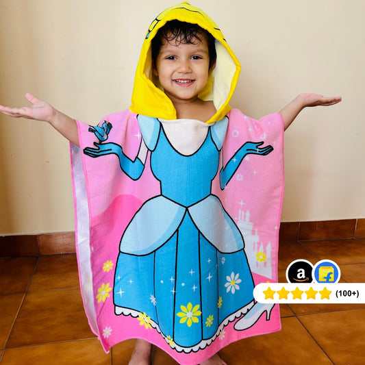 Magical Princess Poncho Bath Towel for Kids, 1-7 years