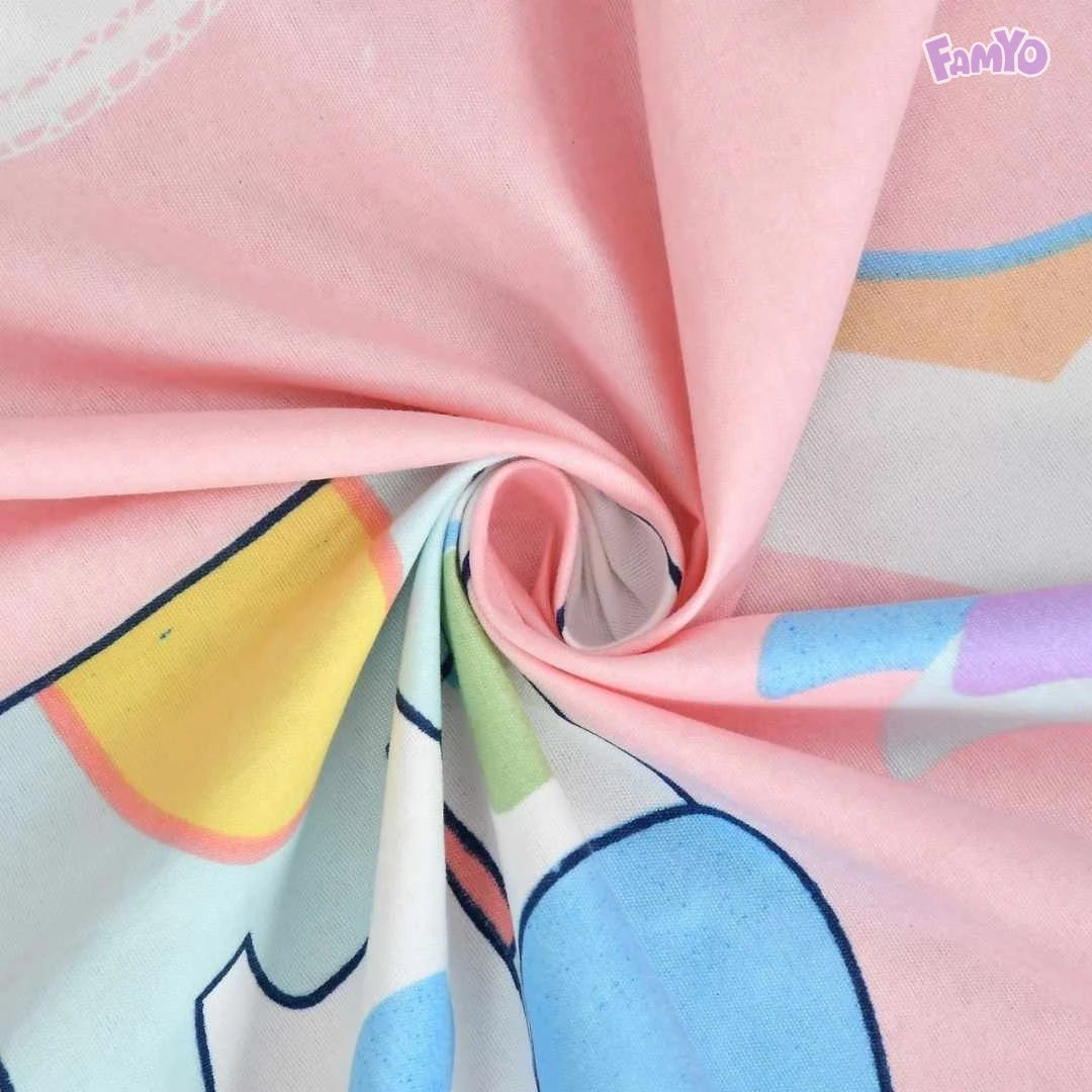 Microfiber cute bedsheet with pastel unicorn print 