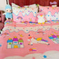 Soft 300 thread count aesthetic bedsheet set with dreamy unicorn world print