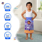 Leo the Astronaut kids towel featuring soft quick-dry terry fabric, lightweight absorbent design, 70 × 140 cm size, and ideal for bath, beach, pool, swimming, travel, and everyday use.