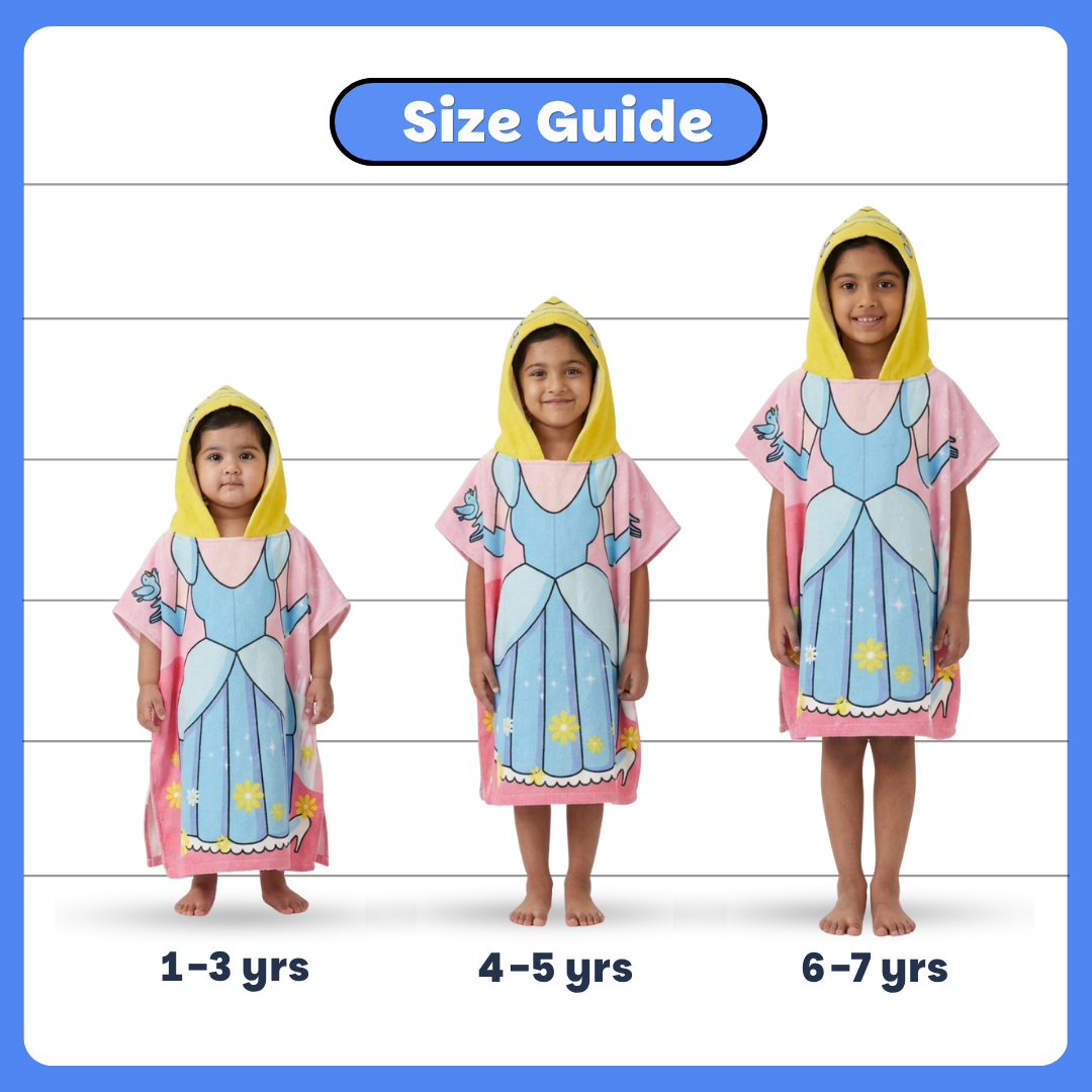 Magical Princess Hooded Poncho Towel for Kids | Quick-Dry, Highly Absorbent Microfiber Bath Towel