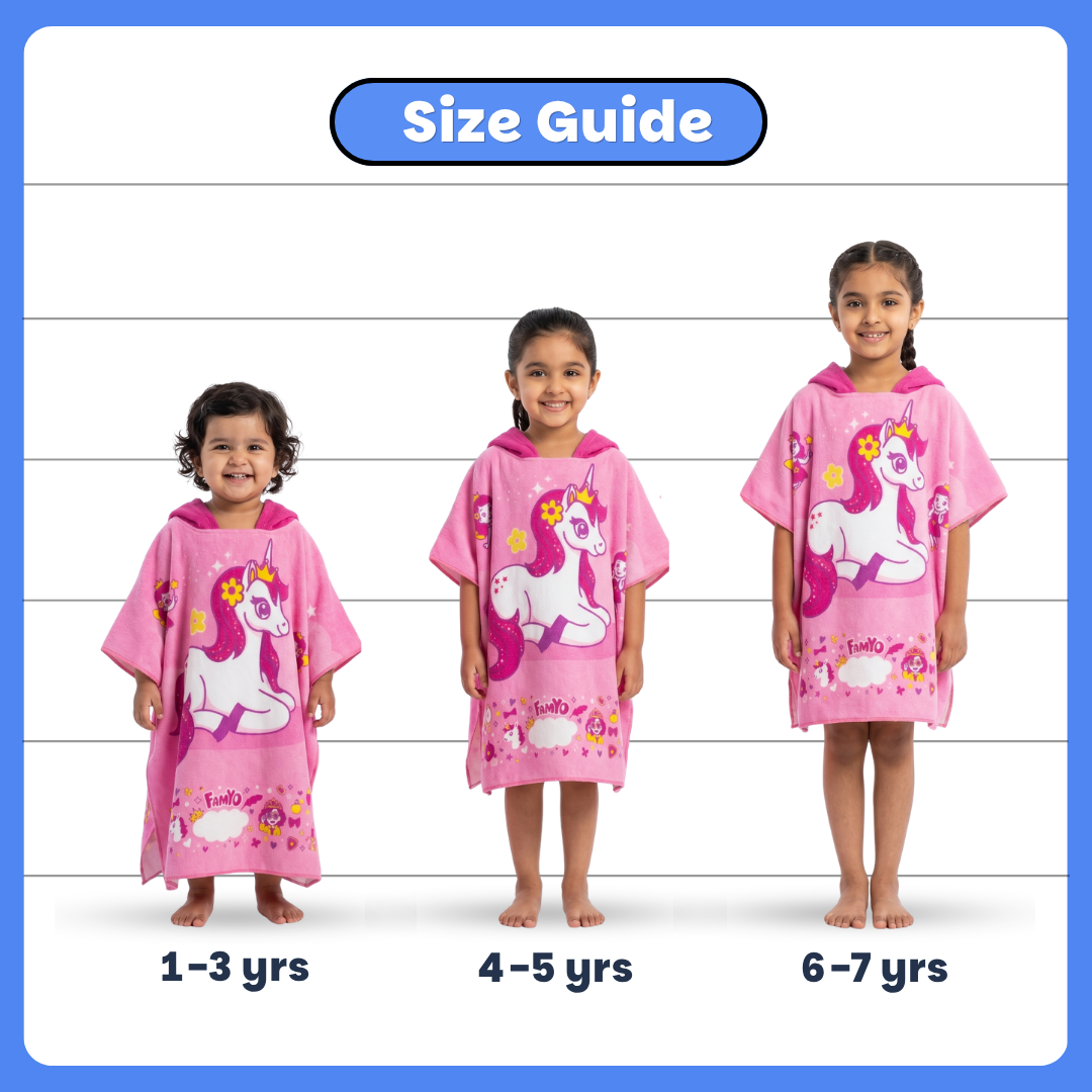 Famyo Unicorn Poncho hooded towel for kids 