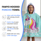 Magic Beach Pink Unicorn Poncho Towel for Kids, 1-7 years, 60 x 60cm | 100% Cotton, Skin-Friendly Microfiber Hooded Kids Bath Towel | Quick-Drying, Water Absorbing, Full-Size Bathrobe