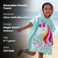 Magic Beach Pink Unicorn Poncho Towel for Kids, 1-7 years, 60 x 60cm | 100% Cotton, Skin-Friendly Microfiber Hooded Kids Bath Towel | Quick-Drying, Water Absorbing, Full-Size Bathrobe