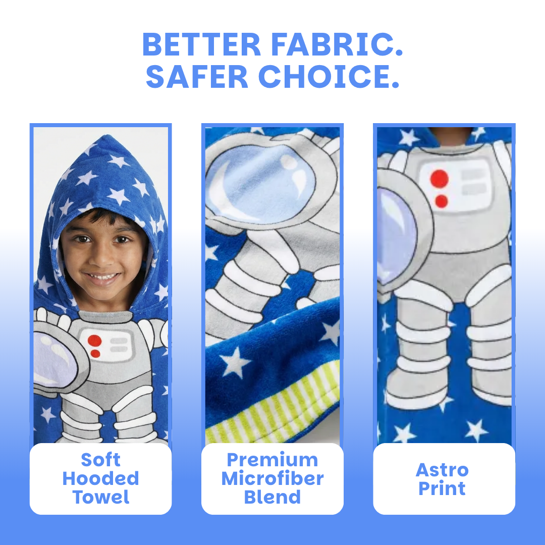 Famyo Astro Design Hooded poncho towel for kids - kids poncho towel - hooded towel - microfiber - astro print 
