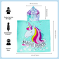 Magic Beach Pink Unicorn Poncho Towel for Kids, 1-7 years, 60 x 60cm | 100% Cotton, Skin-Friendly Microfiber Hooded Kids Bath Towel | Quick-Drying, Water Absorbing, Full-Size Bathrobe