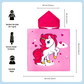 Pink Unicorn Poncho Bath Towel for Kids, 1-7 years | Quick-Drying Microfiber Kids Towel Famyo Shop WH
