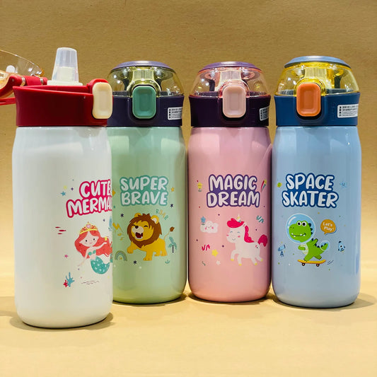 Stainless Steel Space Theme Hot & Cold Water Bottle for Kids,Water Bottle  for Kids, 500