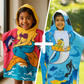 Pirate Shark & Pink Mermaid Hooded Bath Towel, Set of 2 | 100% Microfiber Poncho Towel for Kids (1-7 Years)