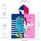 Dino & Pink Unicorn Hooded Bath Towel, Set of 2 | 100% Microfiber Poncho Towel for Kids (1-7 Years)